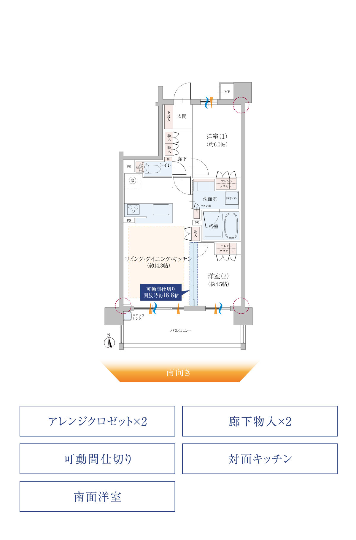 C TYPE 2LDK 間取り図