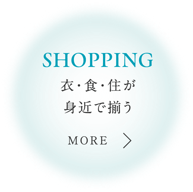 SHOPPING 衣・食・住が揃うショッピングゾーンが身近に。