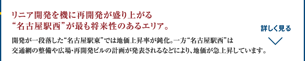リニア開発を機に再開発が盛り上がる“名古屋駅西”が最も将来性のあるエリア。